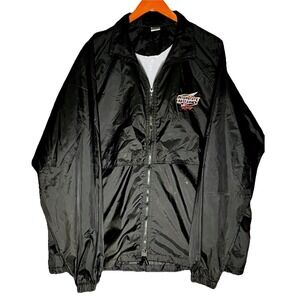 NASCAR Interstate Batteries Racing Windbreaker Size XL Black Jacket #18 Full Zip